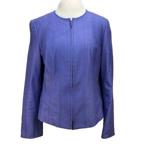 WORTH - exceptional quality - supple leather zip-up jacket SZ 12